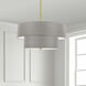 Everly 4 Light 20 inch Aged Brass with Grey Pendant Ceiling Light