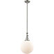 Franklin Restoration Beacon 1 Light 10 inch Brushed Satin Nickel Mini Pendant Ceiling Light in Incandescent, Matte White, Franklin Restoration