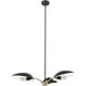 Lindmoor 3 Light 36.22 inch Black and Brushed Brass Chandelier Ceiling Light