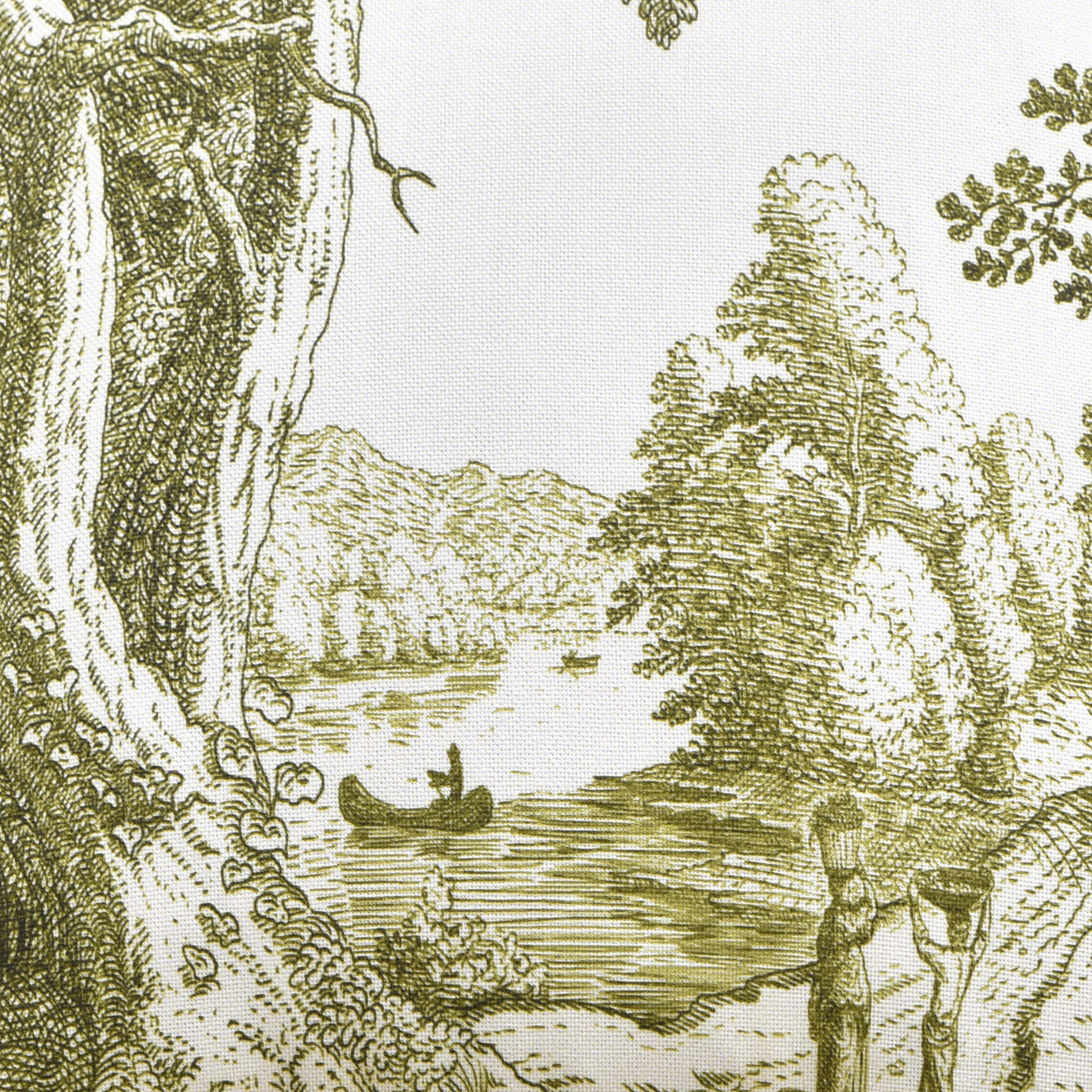 Reverie Toile 24 inch Verdant and Ivory Pillow in 24" x 24"