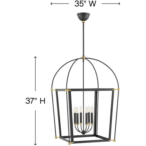 Selby LED 25 inch Black with Heritage Brass Indoor Chandelier Ceiling Light