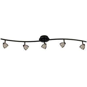 Serpentine 5 Light 120V Dark Bronze Rail Fixture Ceiling Light