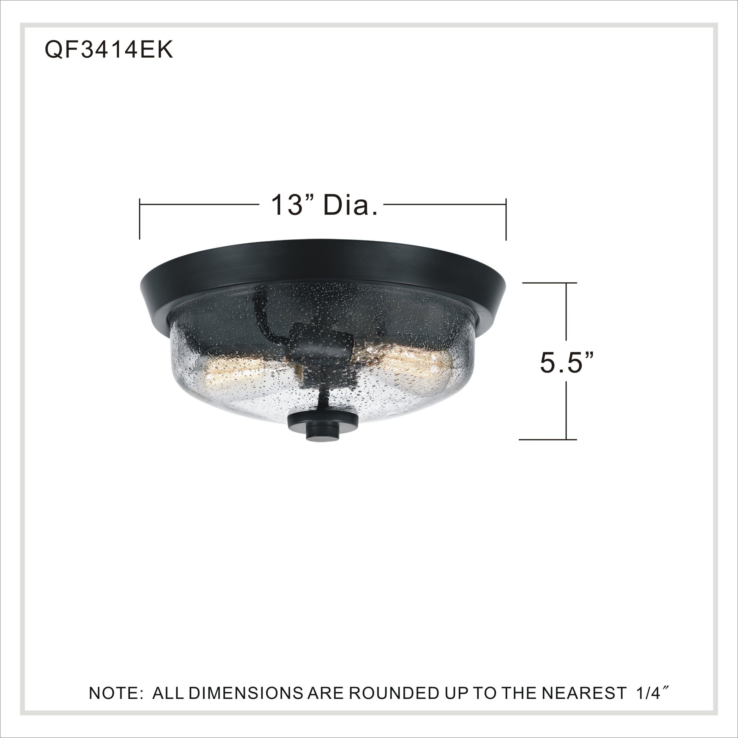 Radius 2 Light 13 inch Earth Black Flush Mount Ceiling Light