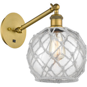 Ballston Farmhouse Rope LED 8 inch Brushed Brass Sconce Wall Light