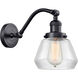 Franklin Restoration Fulton LED 7 inch Matte Black Sconce Wall Light in Clear Glass, Franklin Restoration