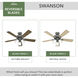 Swanson 44 inch Matte Silver with Autumn Walnut/Natural Wood Blades Ceiling Fan
