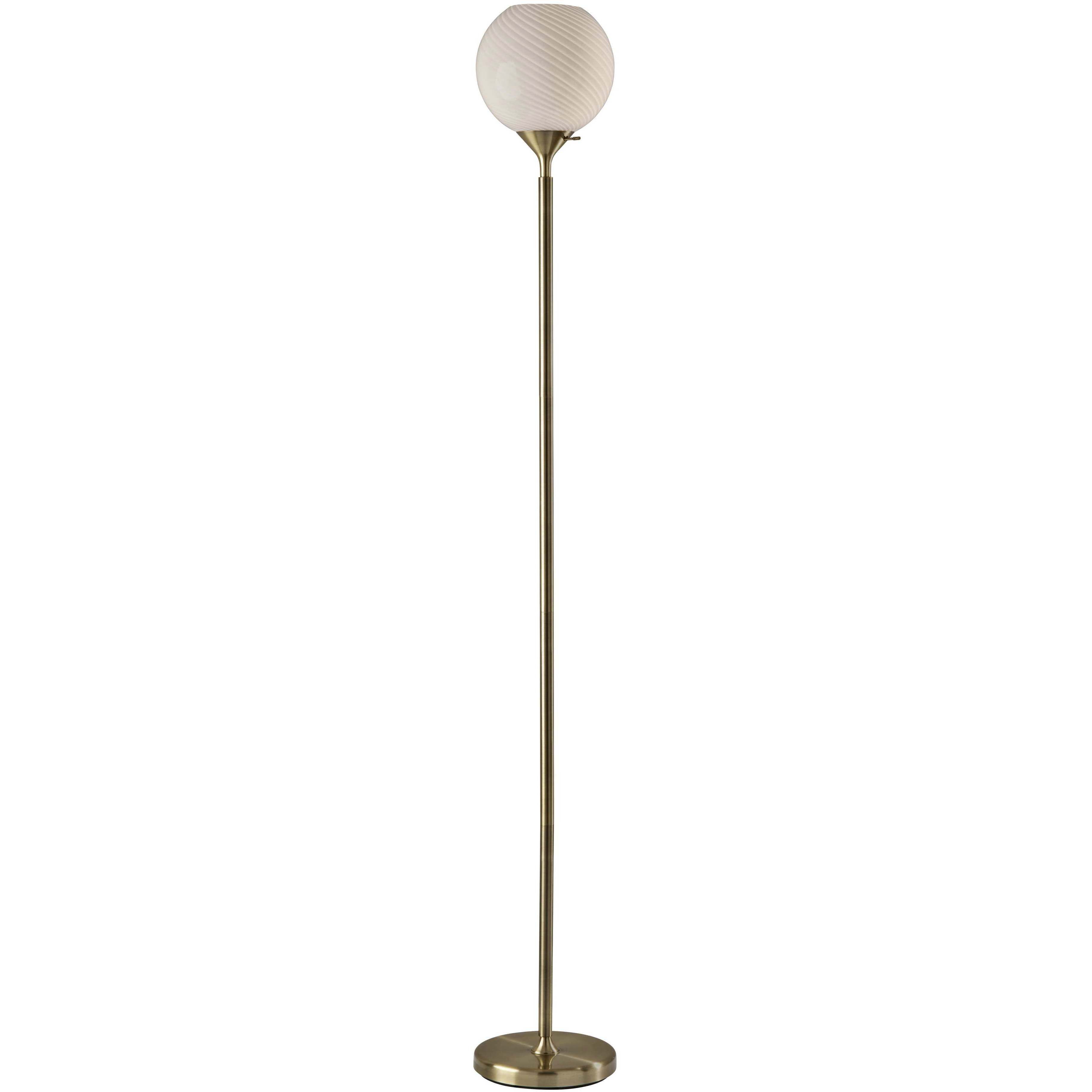 Swirl 73.75 inch 60.00 watt Antique Brass Torchiere Portable Light
