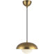 Alora Mood Rubio 1 Light 10.88 inch Aged Gold/Opal Matte Glass Pendant Ceiling Light