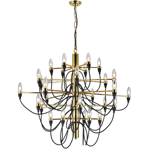 Hayden 30 Light 34 inch Gold Chandelier Ceiling Light