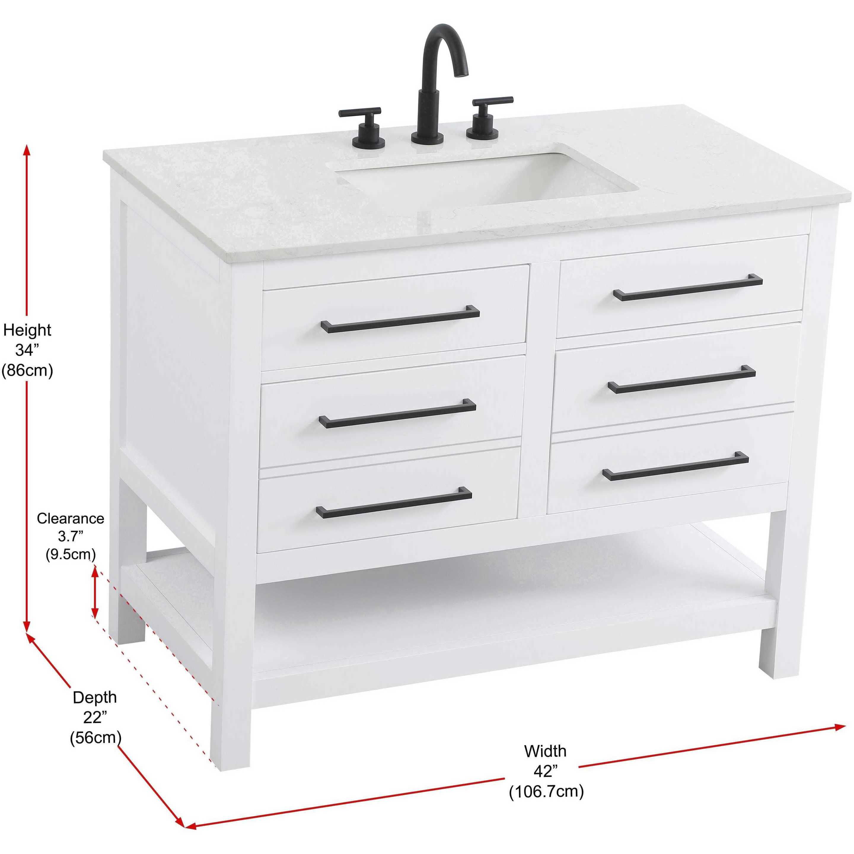 Karson 42 X 34 inch White Bathroom Vanity Cabinet