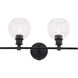 Collier 2 Light 19 inch Black Wall sconce Wall Light