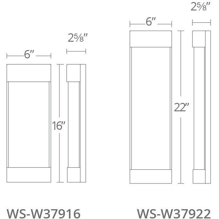Fathom LED 16 inch Black Outdoor Wall Light in 16in.