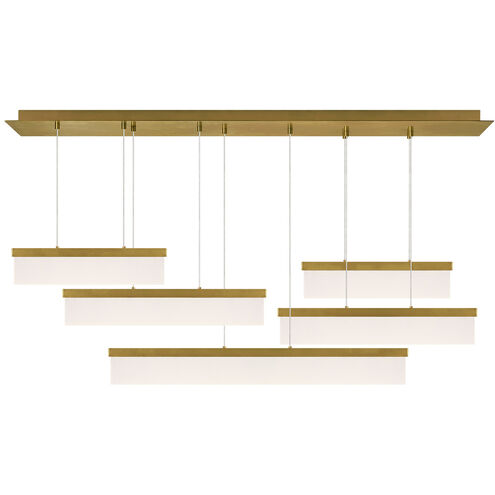 Sean Lavin Sweep LED 58 inch Aged Brass Linear Suspension Ceiling Light, Integrated LED