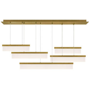 Sean Lavin Sweep LED 58 inch Aged Brass Linear Suspension Ceiling Light, Integrated LED
