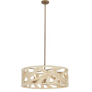 Soga 6 Light 28 inch Modern Gold and White Pendant Ceiling Light