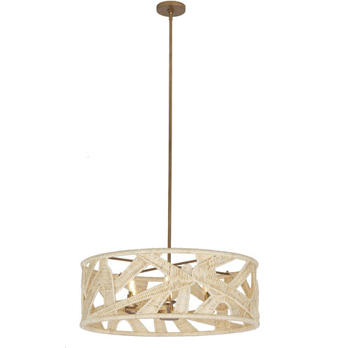 Soga 6 Light 28 inch Modern Gold and White Pendant Ceiling Light