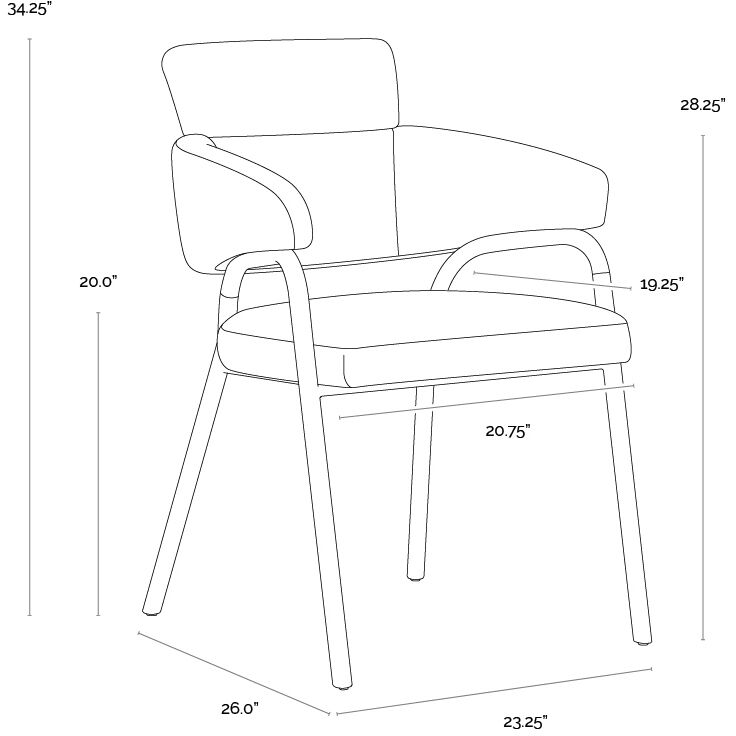 Sharqui Nono Petrol Dining Armchair