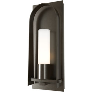 Triomphe 1 Light 16 inch Oil Rubbed Bronze Outdoor Sconce in Opal, Small
