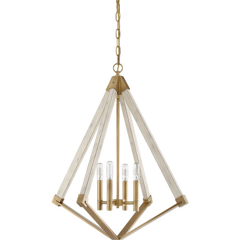 Viewpoint 4 Light 24 inch Weathered Brass Foyer Chandelier Ceiling Light