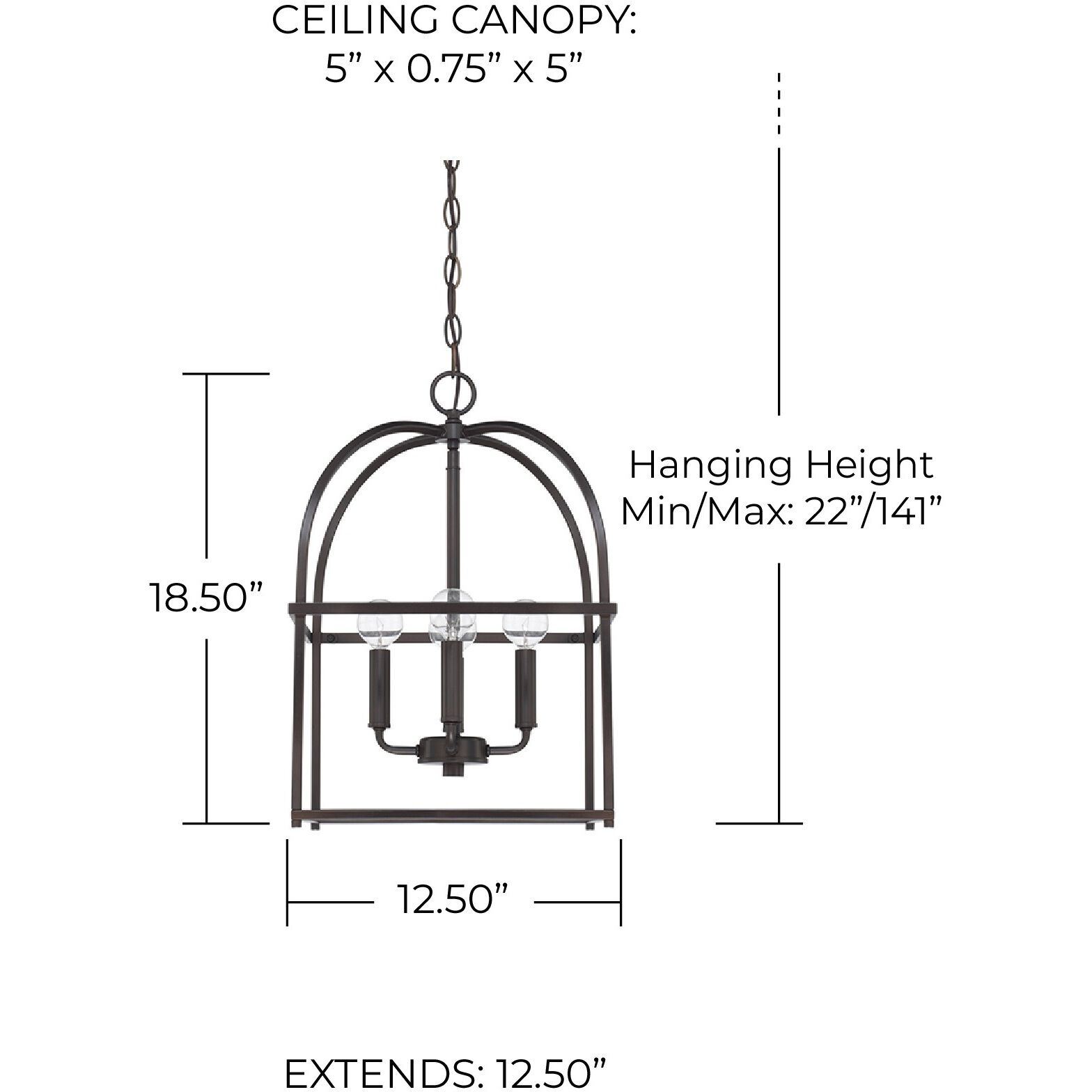 Elijah 4 Light 13 inch Matte Black Foyer Ceiling Light