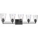Lyna 5 Light 38.75 inch Matte Black Vanity Wall Light