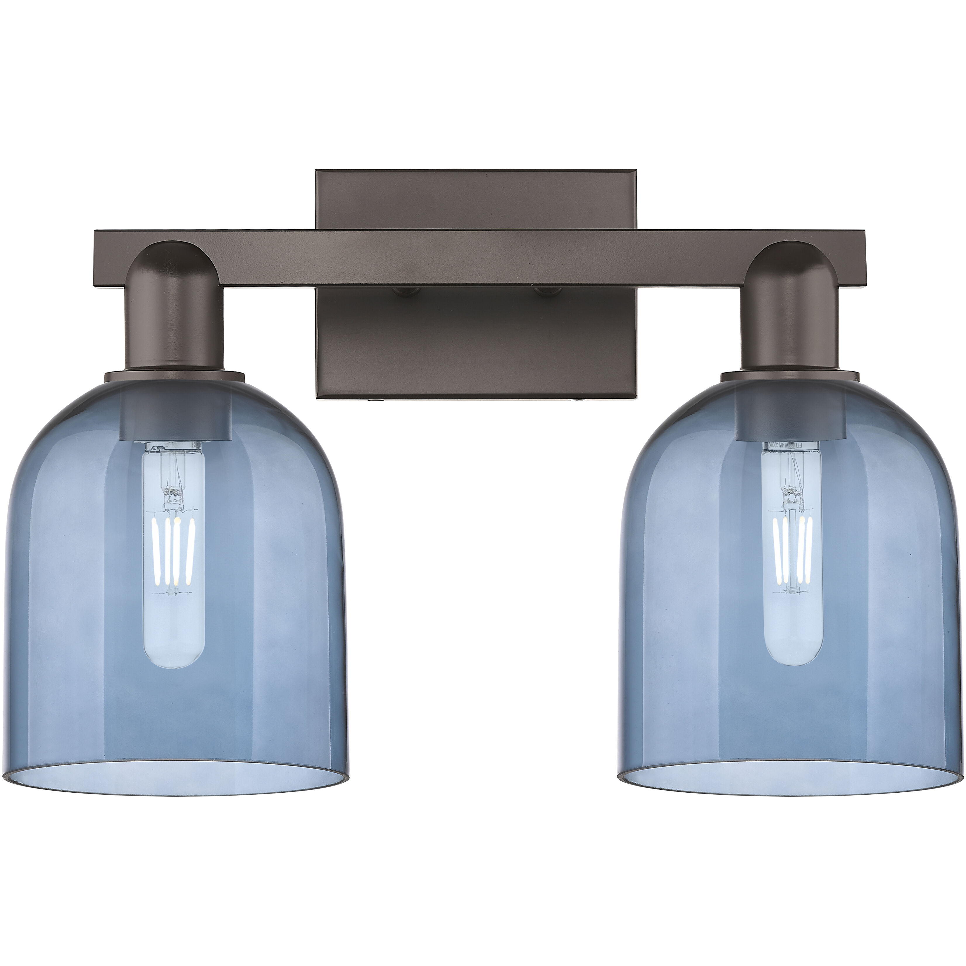 Arcadia Bella 2 Light 16.5 inch Oil Rubbed Bronze Bath Vanity Light Wall Light in Blue