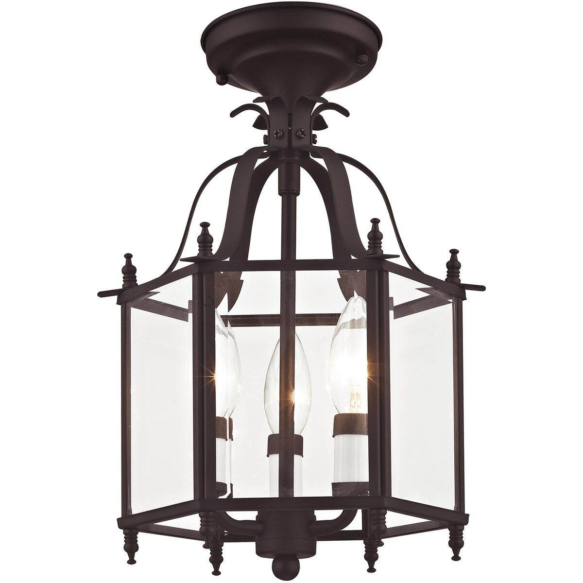 Livex 4403-07 Livingston 3 Light 10 inch Bronze Convertible Livex 4403-07 Livingston 3 Light 10 inch Bronze Convertible