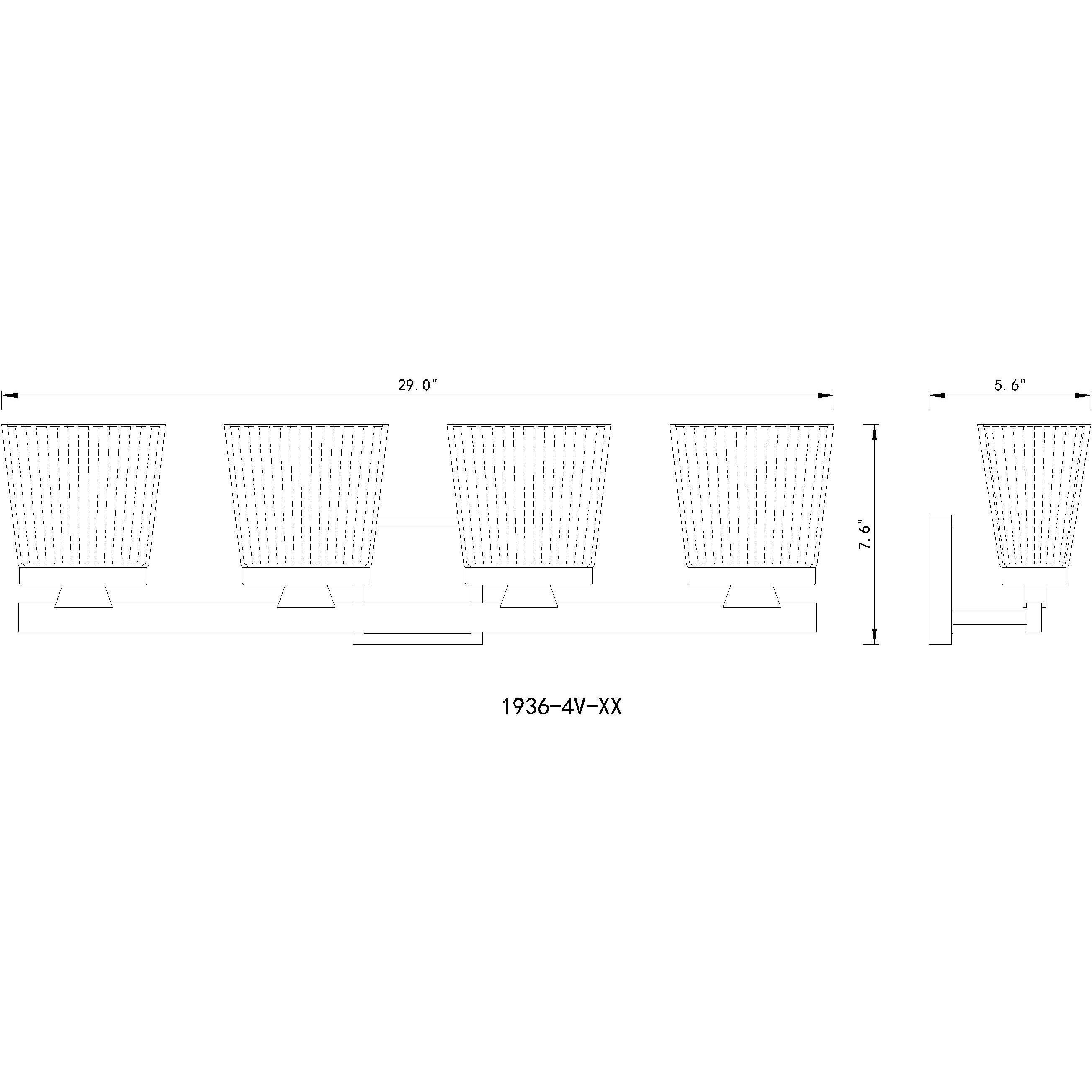 Astor 4 Light 29 inch Brushed Nickel Vanity Wall Light