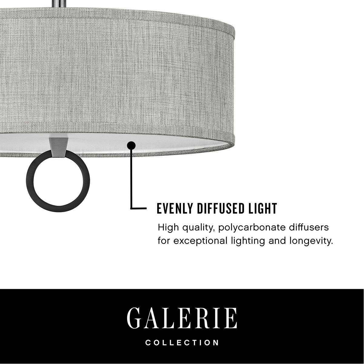 Galerie Link 2 Light 13 inch Black Semi-Flush Mount Ceiling Light