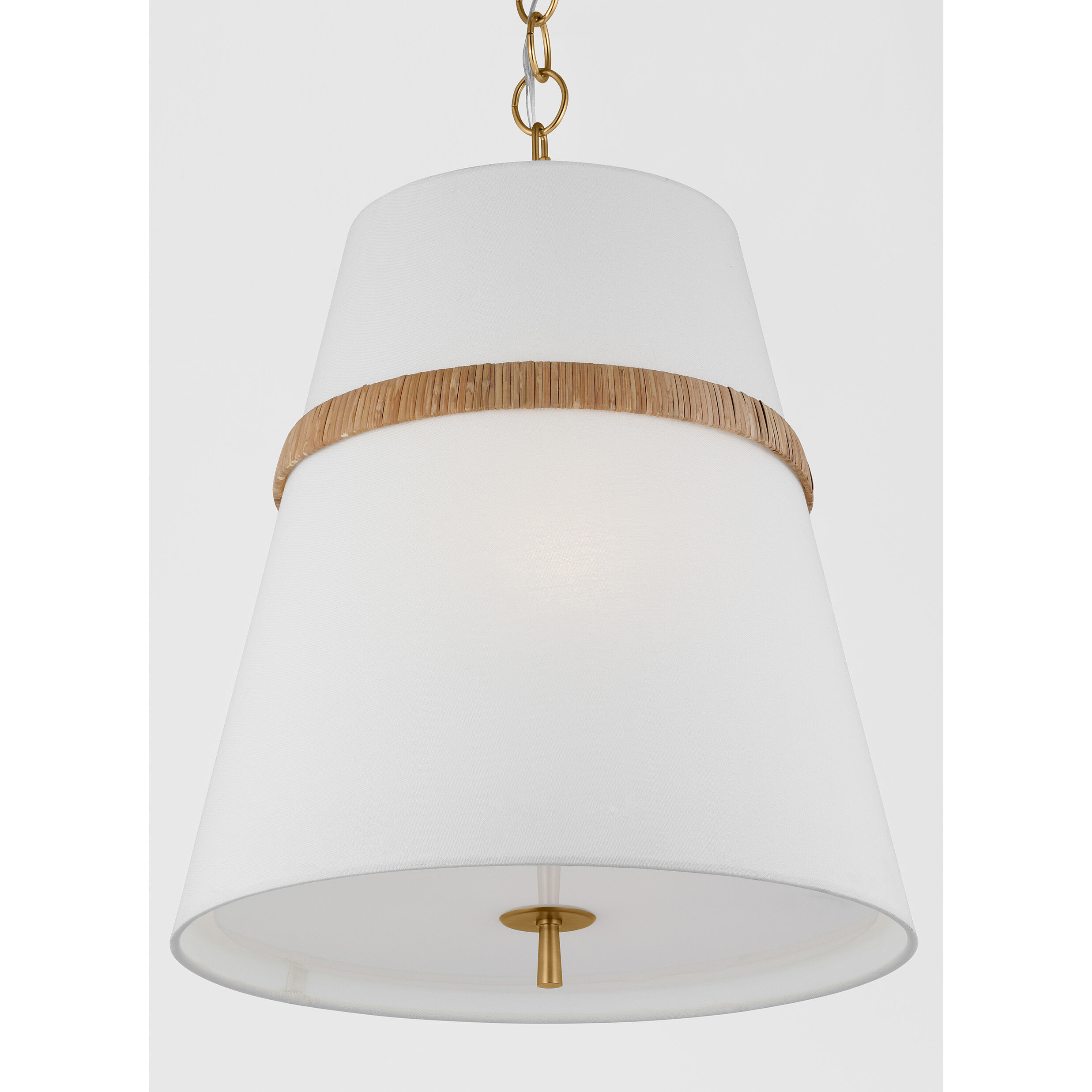 AH by Alexa Hampton Cordtlandt 3 Light 18 inch Burnished Brass with Rattan Pendant Ceiling Light