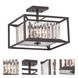 Linares 3 Light 14 inch Vintage Bronze Semi-Flush Ceiling Light