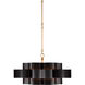 Grand Lotus 6 Light 30 inch Satin Black/Contemporary Gold Leaf Chandelier Ceiling Light, Large, Semi-Flush Convertible