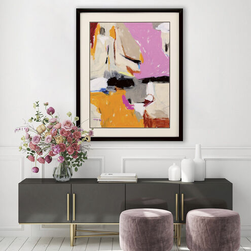 Bold Expression Pink and Beige and Black and Orange Framed Art