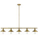Casa 5 Light 51.5 inch Factory Brass Linear Chandelier Ceiling Light in Factory Brass Steel