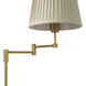 Corbin 62.4 inch 40 watt Antique Brass Floor Lamp Portable Light in Beige Pleated Shade