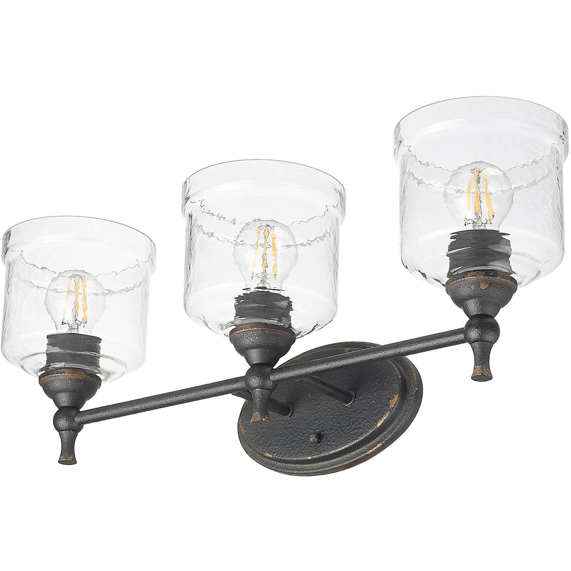 Keating Vanity Wall Light in Antique Black Iron