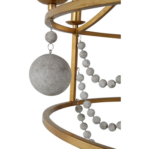 Neville 8 Light 34.75 inch Vintage Gold / Distressed Ivory Chandelier Ceiling Light