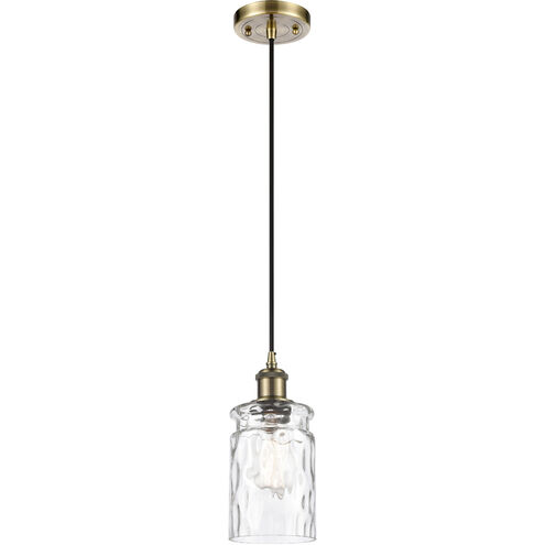 Ballston Candor LED 4.75 inch Antique Brass Mini Pendant Ceiling Light in Black Textured, Ballston