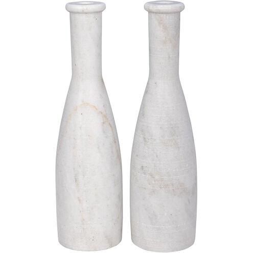 Moris 13 X 3.5 inch Decorative Candle Holder in White, Set of 2