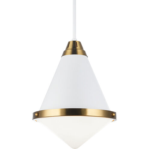 Lloyd 1 Light 12 inch White Pendant Ceiling Light in White and Opal Glass
