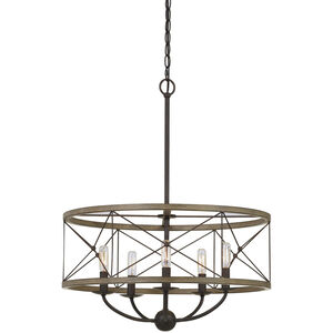 Modica 5 Light 22 inch Distress Ivory and Iron Pendant Ceiling Light