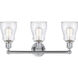 Ellery 3 Light 22.75 inch Polished Chrome Bath Vanity Light Wall Light in Clear Glass