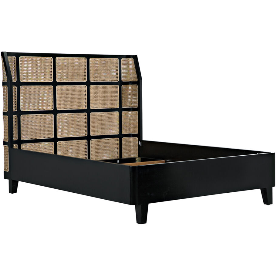 Porto A Hand Rubbed Black Bed, Queen