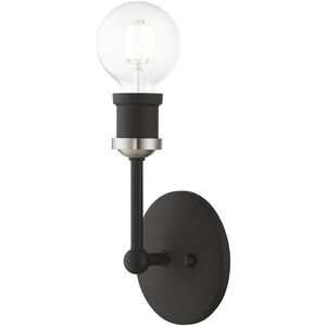 Lansdale 1 Light 5 inch Black with Brushed Nickel Accents Vanity Sconce Wall Light