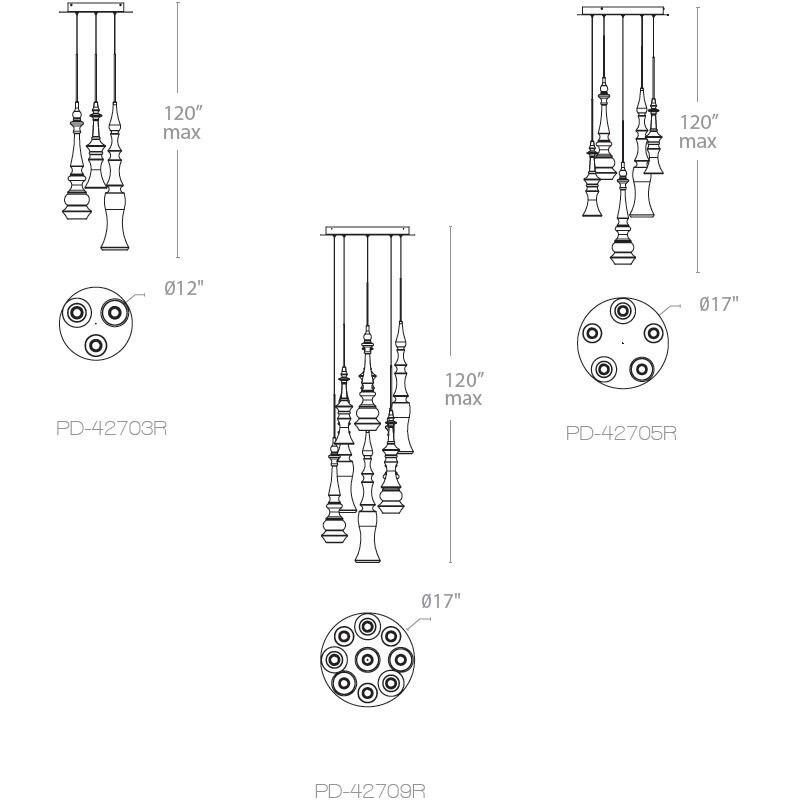 Hookah LED 12 inch Polished Nickel Chandelier Ceiling Light