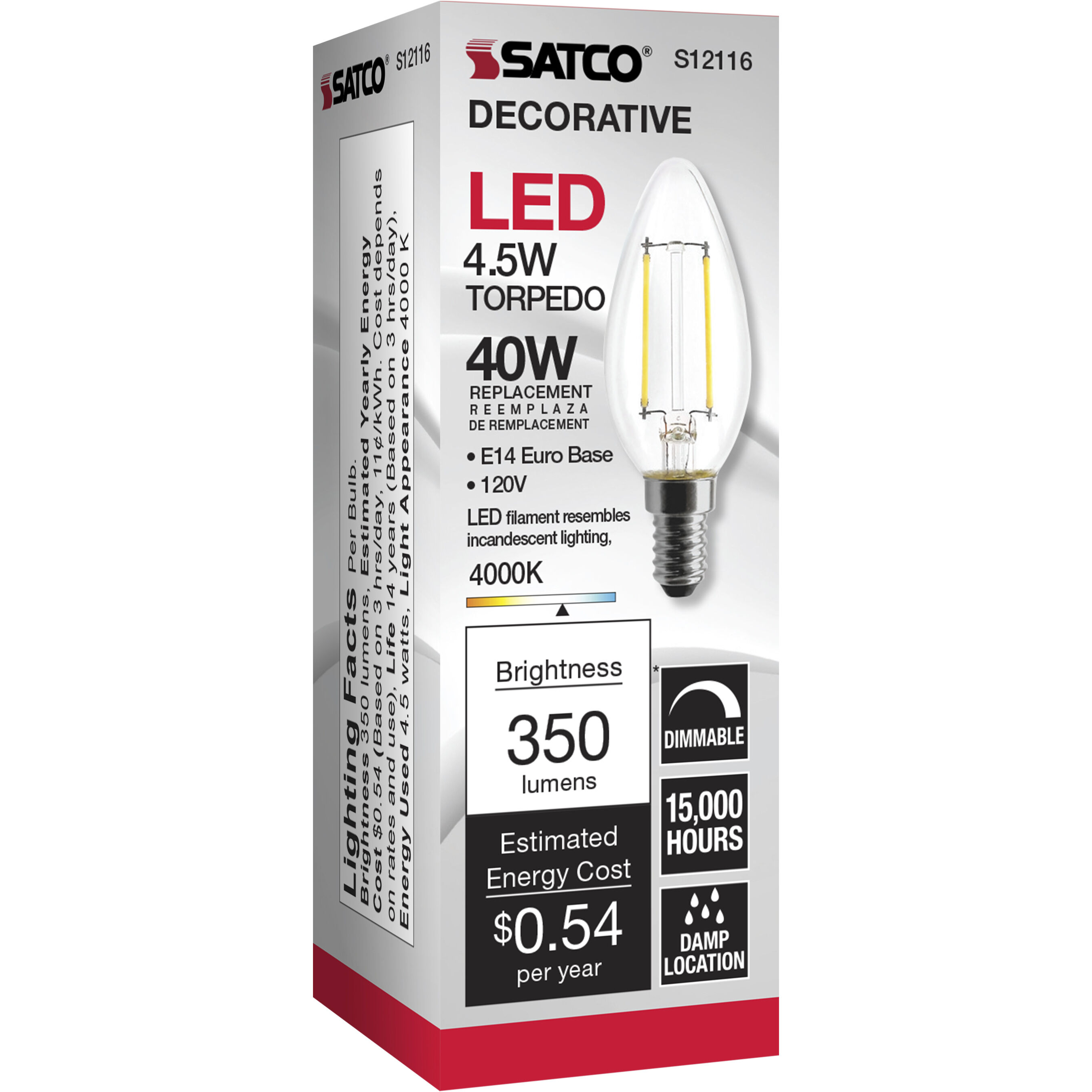 Lumos LED B11 4.50 watt 4000K Light Bulb