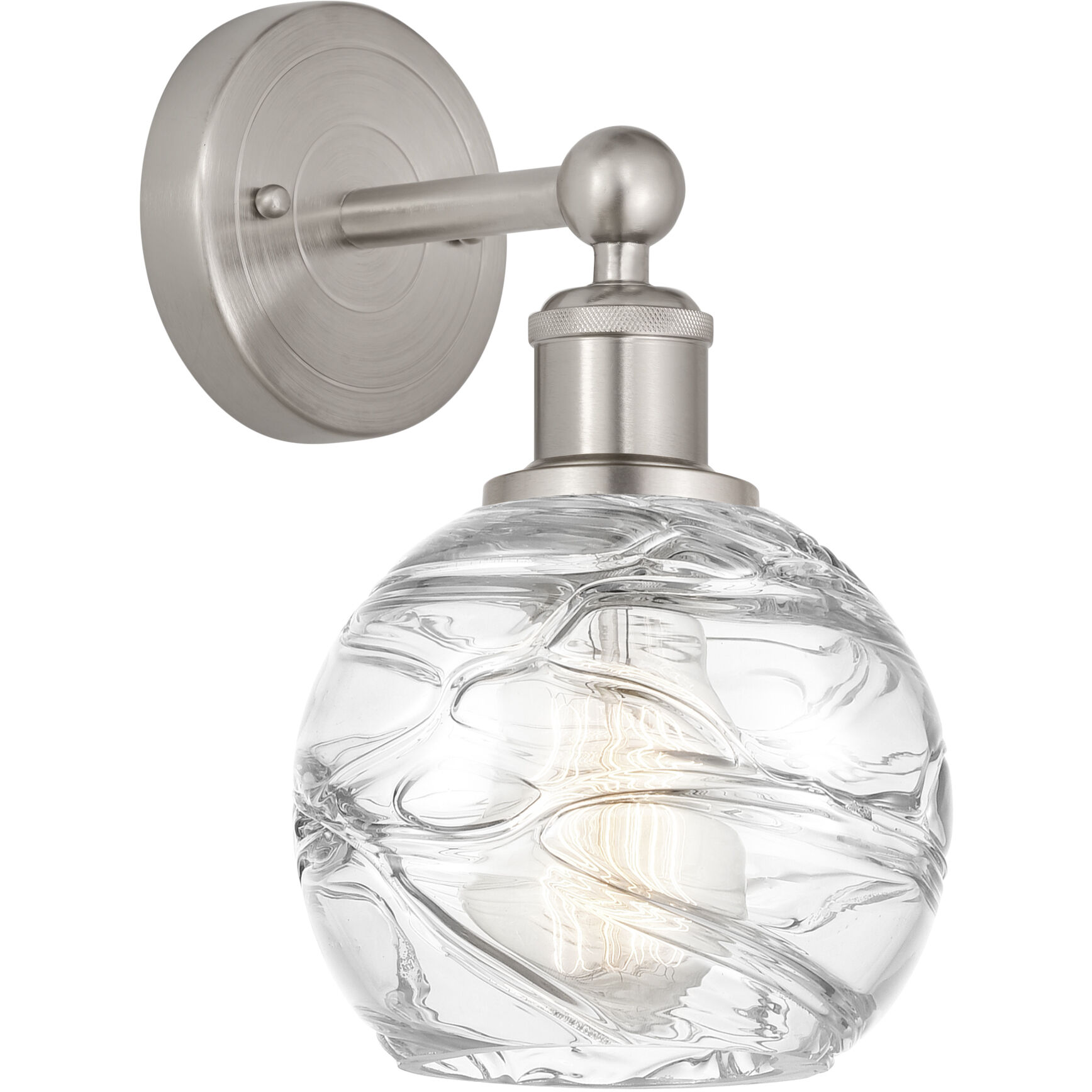 Edison Athens Deco Swirl 1 Light 6 inch Brushed Satin Nickel Sconce Wall Light
