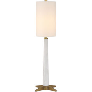 Munroe 31.75 inch 60.00 watt White/Antique Brass Table Lamp Portable Light