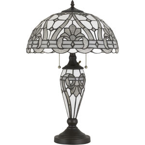 Tiffany 25 inch 60 watt Black Table Lamp Portable Light