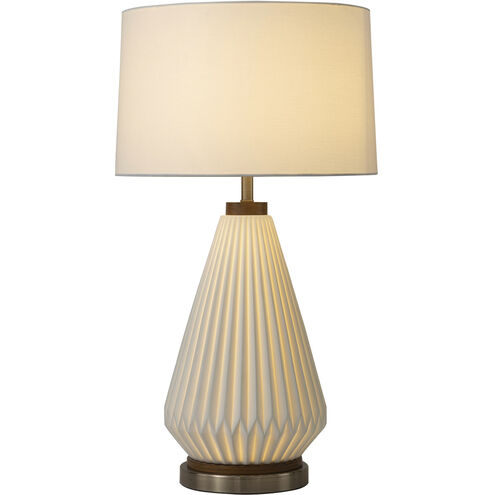 Concord 30 inch 100.00 watt Walnut and White with Weathered Brass Table Lamp Portable Light